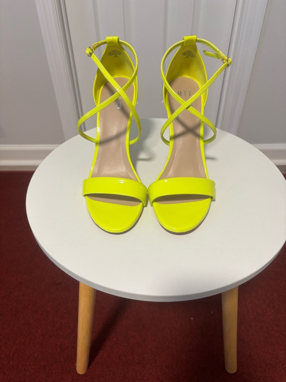 Neon Yellow Strappy High Heel Sandals
